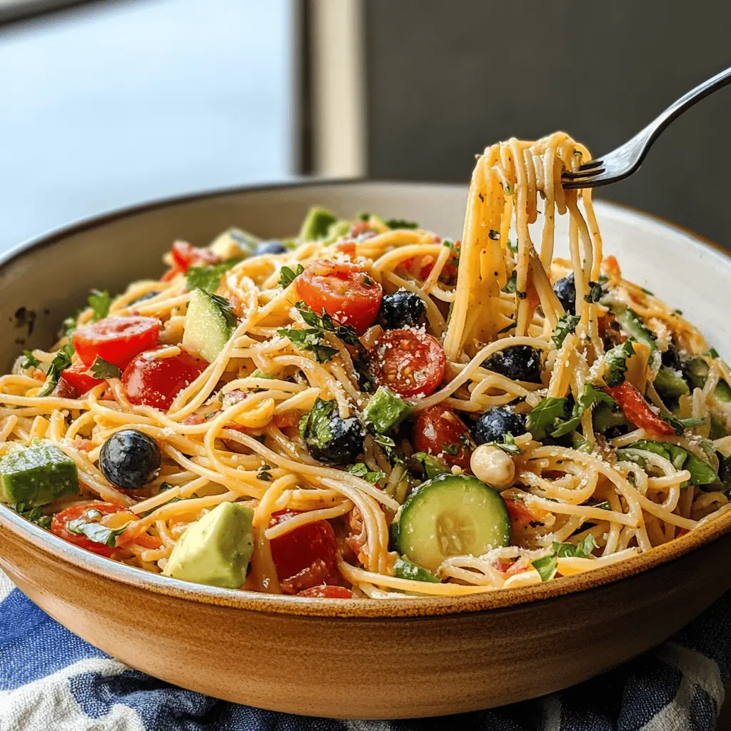 Revamp your summer gatherings with this colorful California Spaghetti Salad! Packed with fresh veggies, zesty Italian dressing, and hearty spaghetti, it’s a perfect dish for barbecues, potlucks, or a simple lunch. Don't forget to save this recipe for a delightful twist on the classic pasta salad that everyone will love!