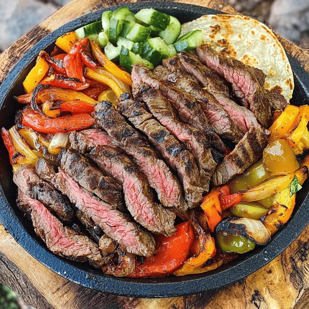 Get ready to spice up your dinner with these Blackstone Steak Fajitas! Juicy steak, colorful bell peppers, and onions come together for a mouthwatering feast. Perfect for any night of the week or a fun gathering with friends. Save this recipe to make sizzling fajitas that will impress everyone at your table!