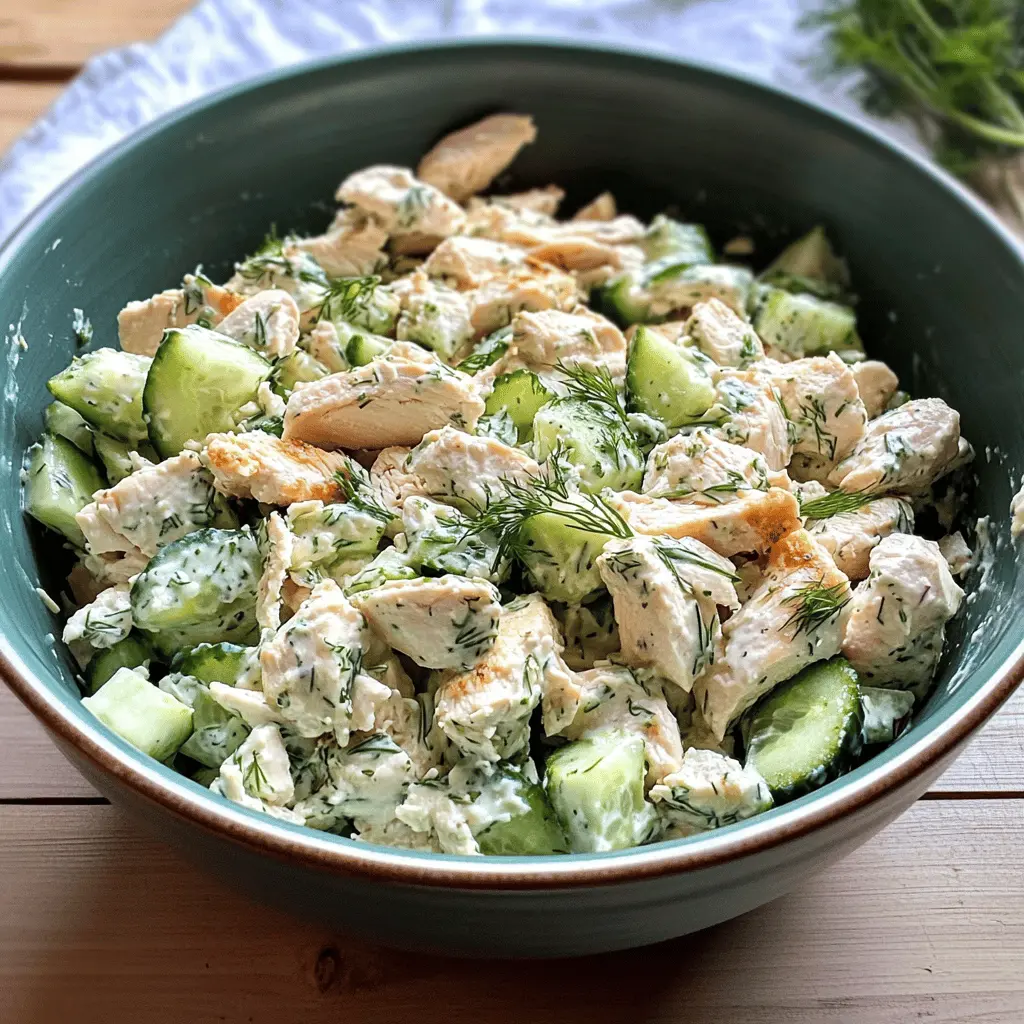 This Cucumber Dill Greek Yogurt Rotisserie Chicken Salad is a refreshing twist on a classic! Packed with crispy cucumbers and zesty dill, it's perfect for a light lunch or picnic. The creamy Greek yogurt adds a tangy flavor while keeping it healthy. Save this recipe for a quick and delicious meal that's sure to impress your family and friends!