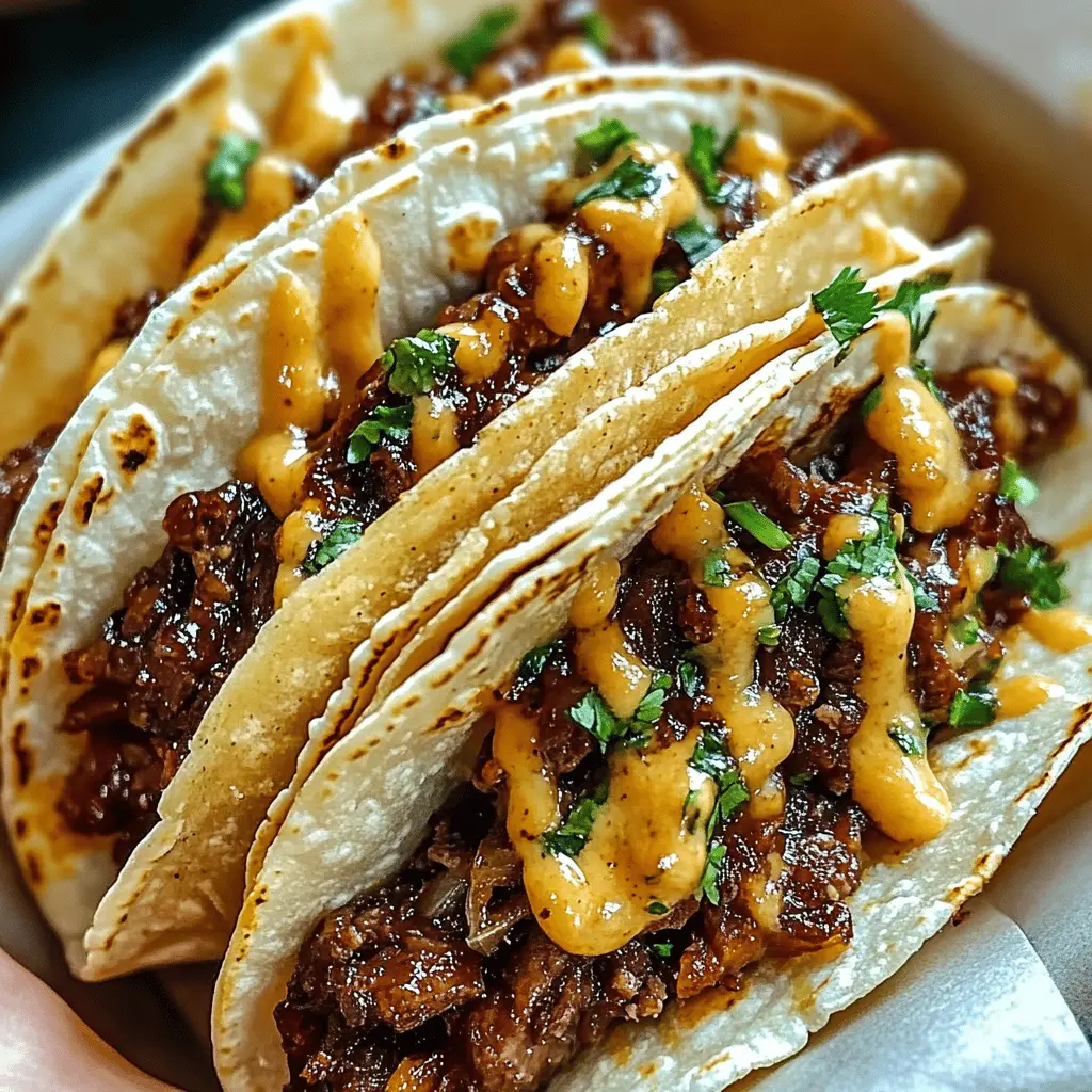 Transform your taco night with these Garlic Butter Honey BBQ Beef Tacos! Bursting with savory flavors and a hint of sweetness, they're perfect for any gathering. Enjoy tender beef simmered in garlic and honey BBQ sauce, all wrapped in warm tortillas. Save this recipe for your next taco night or casual get-together!
