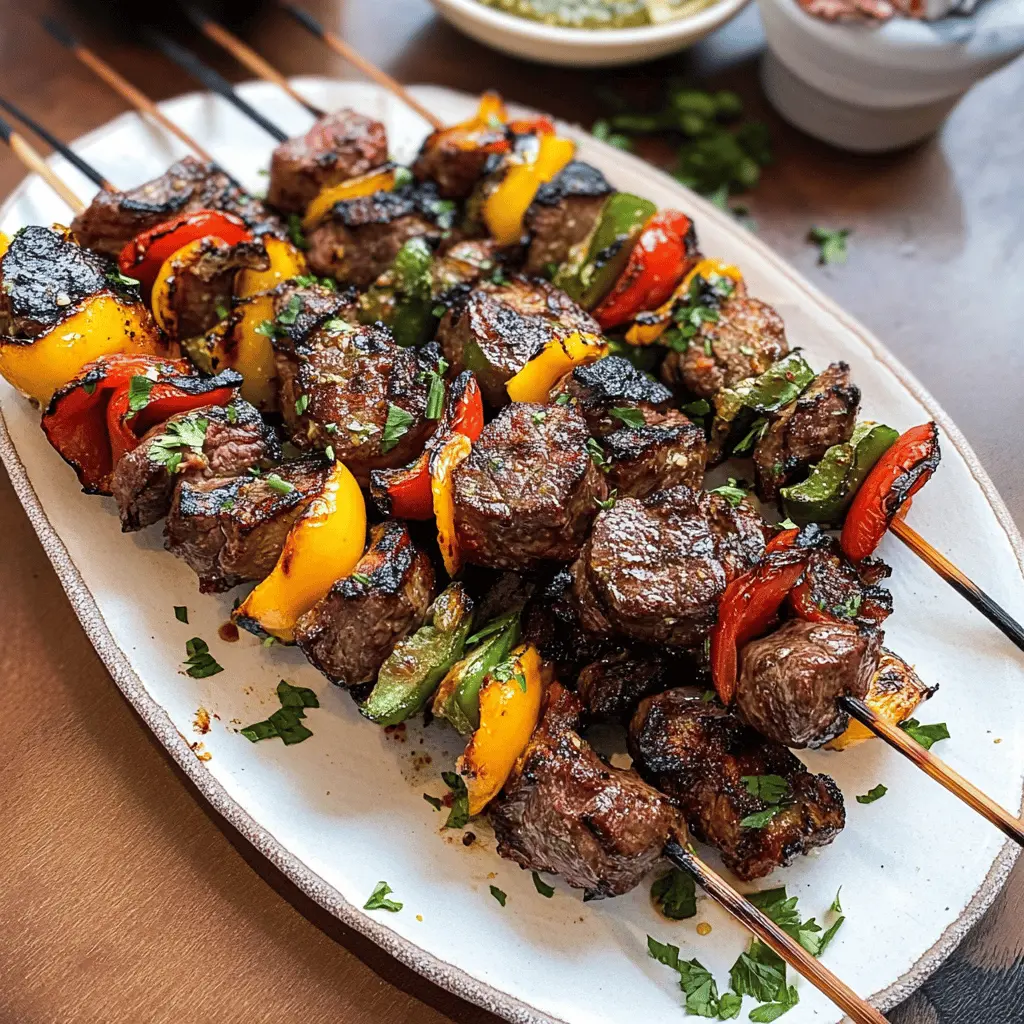 Fire up the grill for these juicy Grilled Steak Kabobs! Richly marinated steak, colorful veggies, and a burst of flavors come together to create the perfect summer meal. Ideal for family gatherings or weekend barbecues, these kabobs are easy to make and a sure crowd-pleaser. Save this recipe for your next cookout!