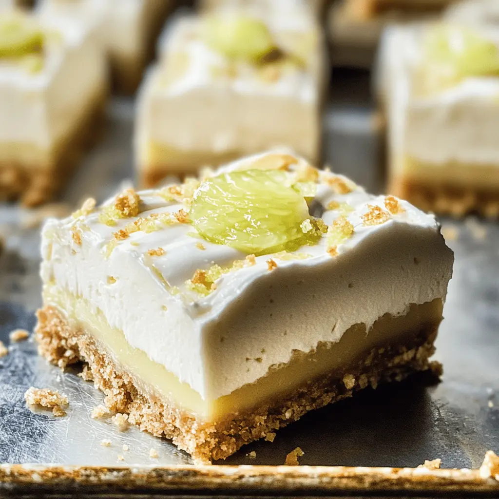 Treat yourself to these refreshing Key Lime Pie Bars! Made with zesty lime juice and a buttery graham cracker crust, they're a perfect summer dessert. Easy to make and ideal for gatherings or a sweet afternoon snack. Save this recipe to impress your friends and family at your next BBQ or picnic!
