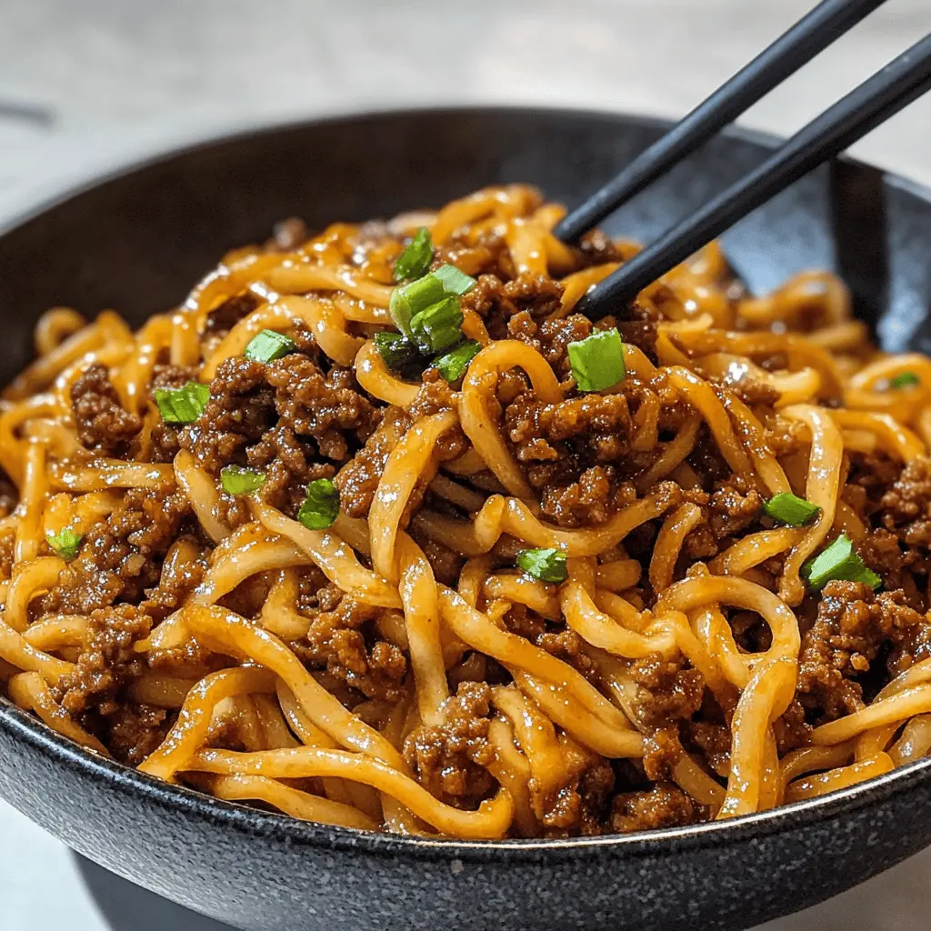 Get ready for a delicious twist on classic noodles! This Mongolian Ground Beef Noodles recipe combines tender beef, fresh vegetables, and hearty noodles tossed in a savory sauce. Perfect for a quick weeknight dinner, this dish promises big flavors with minimal effort. Save this recipe for an easy and satisfying meal that the whole family will love!