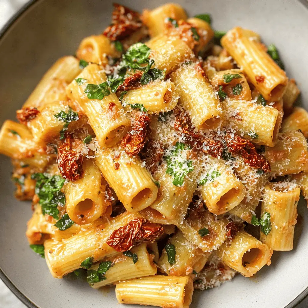 This sun-dried tomato pasta recipe is a delightful combination of tangy sun-dried tomatoes, fresh herbs, and perfectly cooked pasta. It’s quick to prepare, making it a fantastic weeknight dinner option. Save this recipe for a creamy, flavorful meal that impresses any guest. Perfect for dinner parties or family gatherings!