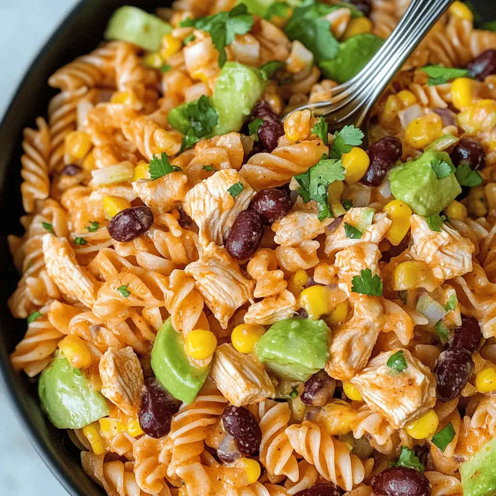 Serve up a fiesta with this Zesty Chicken Enchilada Pasta Salad! Packed with tender chicken, zesty spices, and fresh veggies, it's a burst of flavor in every bite. Perfect for potlucks, barbecues, or a quick weeknight dinner. Save this recipe now and bring some fun to your next meal!