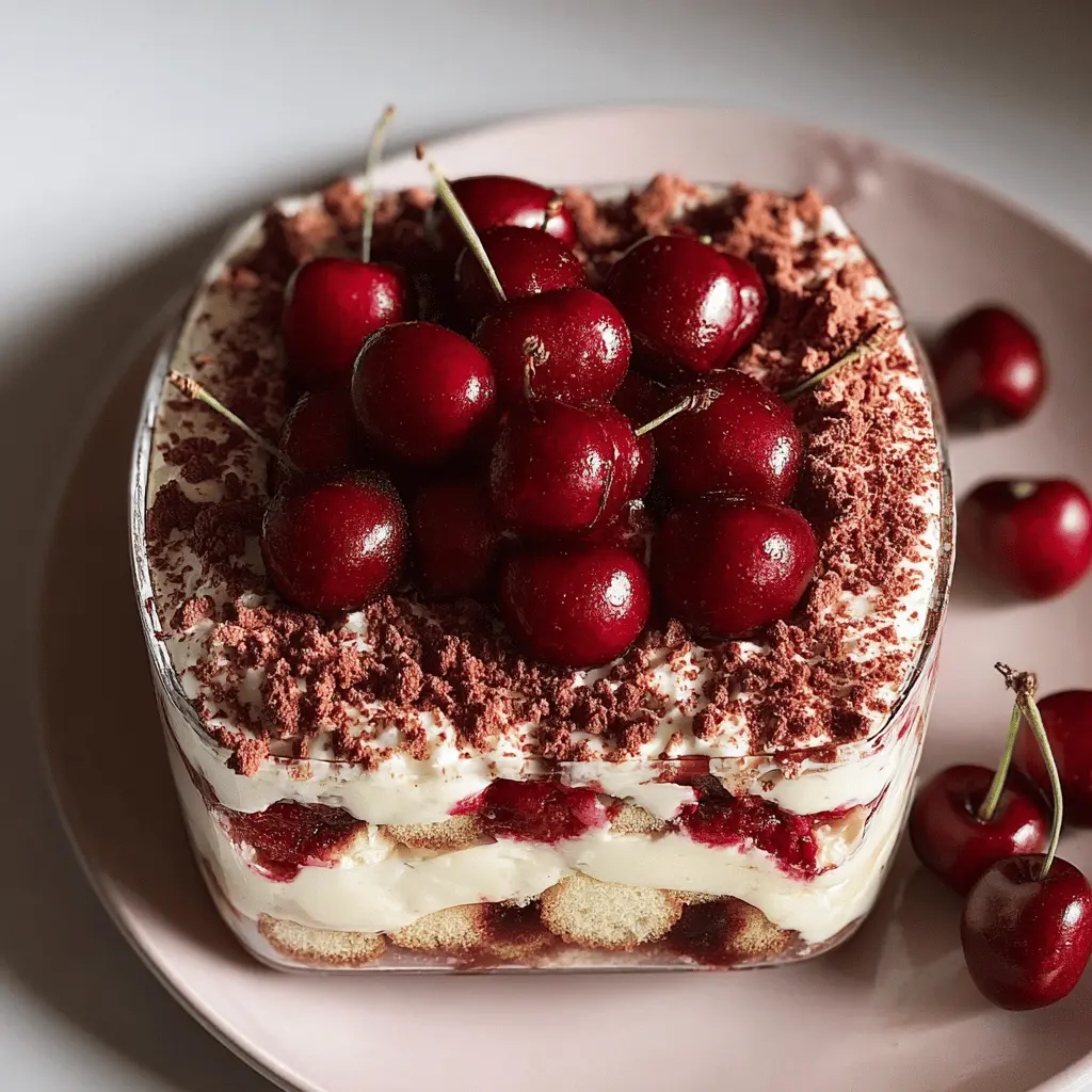 Easy Cherry Amaretto Tiramisu Dessert Recipe