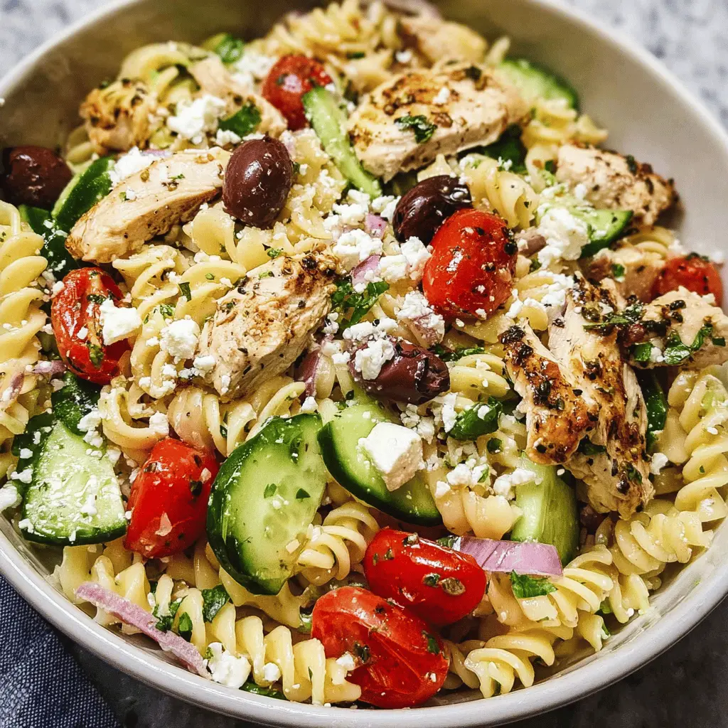 Easy Mediterranean Chicken Pasta Salad Recipe