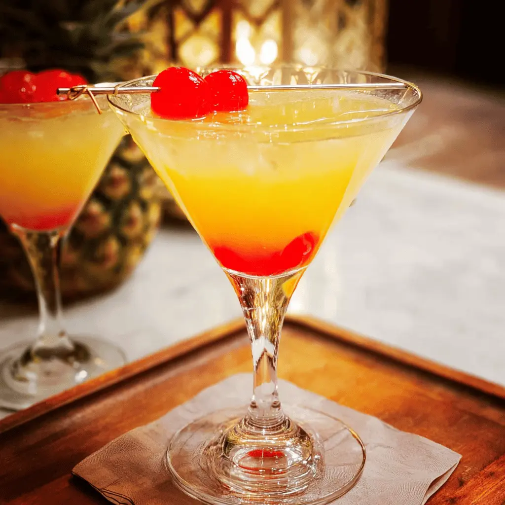 Easy Pineapple Upside Down Martini Recipe