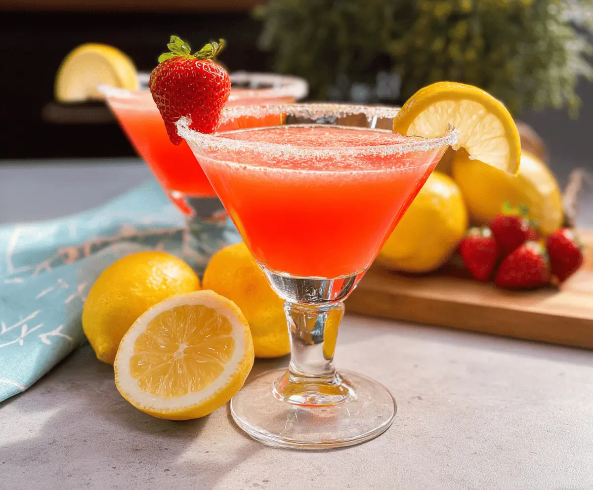 Easy Strawberry Lemon Drop Martini Recipe