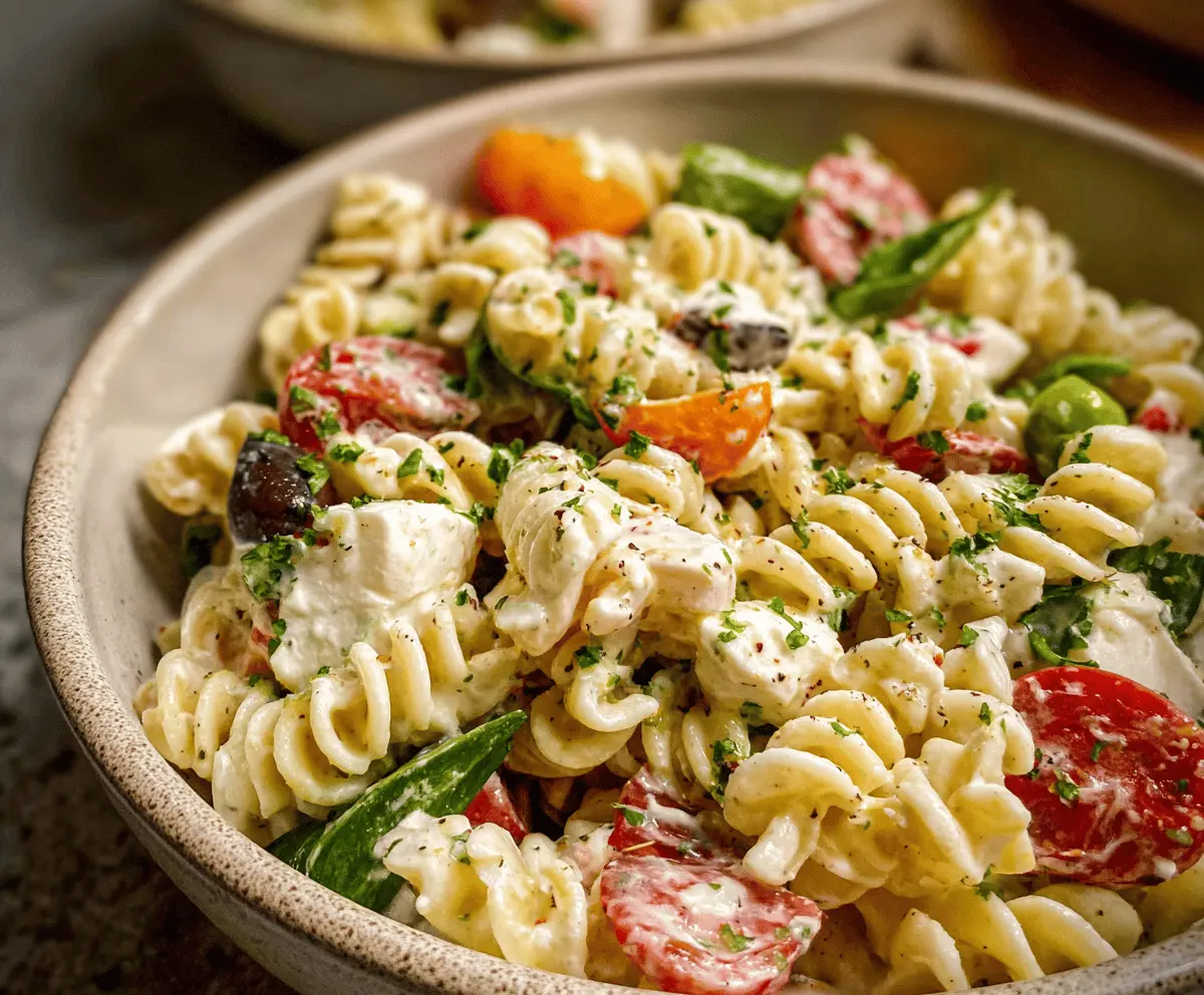Easy Creamy Italian Pasta Salad Recipe