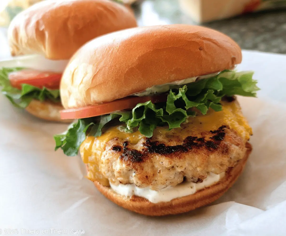 Easy Cheddar Ranch Chicken Burgers Recipe