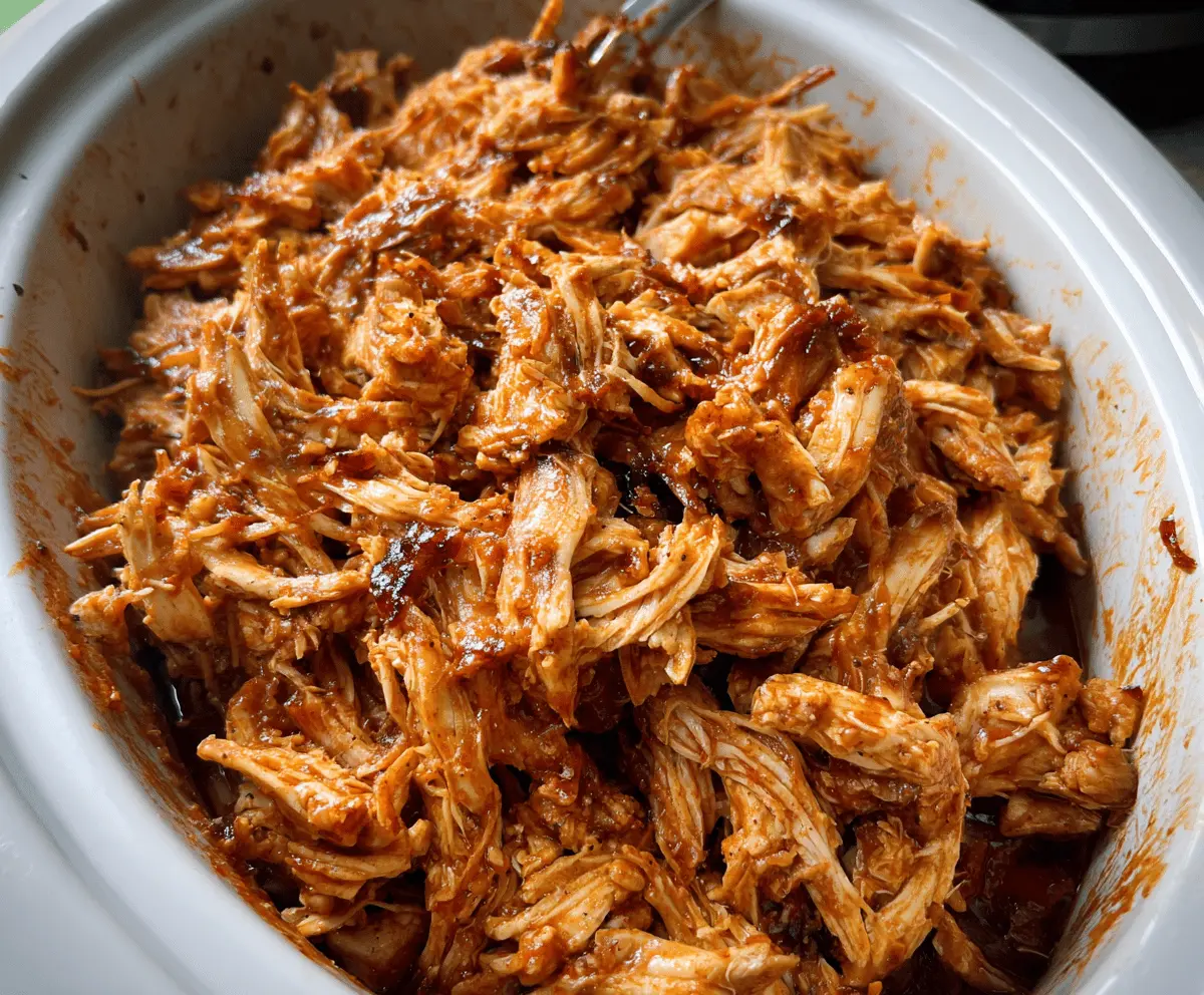 Easy Crockpot BBQ Pulled Chicken Recipe
