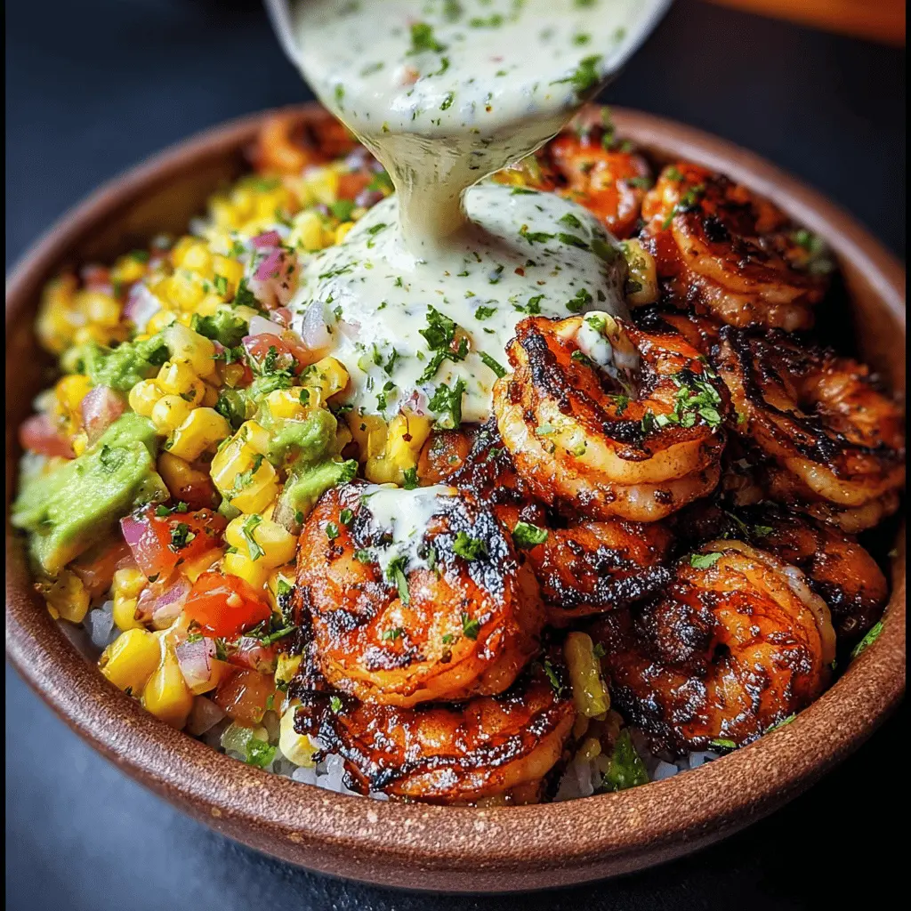 Easy Grilled Shrimp Bowl with Avocado and Corn Salsa
