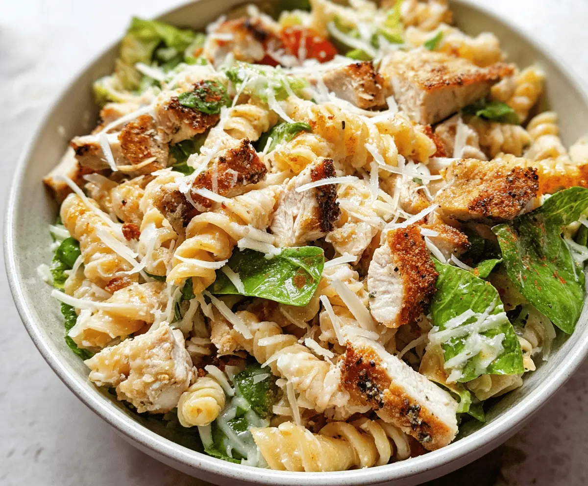 Easy Chicken Caesar Pasta Salad Recipe