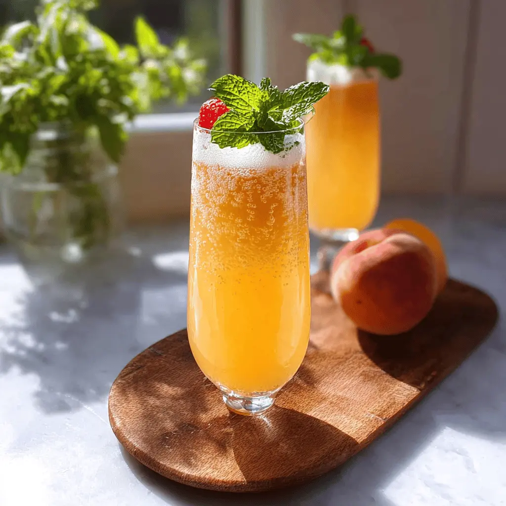Easy Peach Bellini Mocktail Recipe for Summer