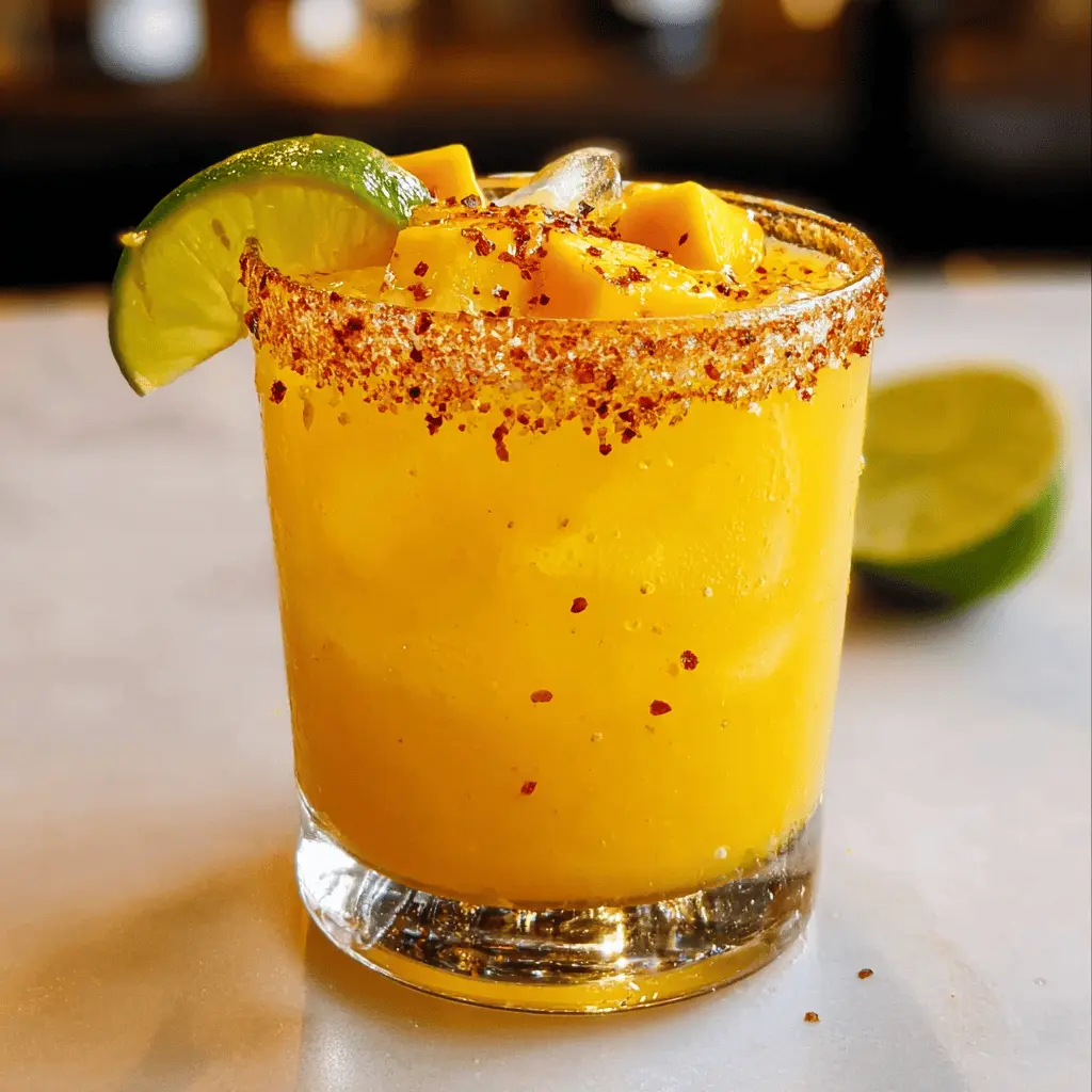 Easy Hot Honey Spicy Mango Margarita Recipe
