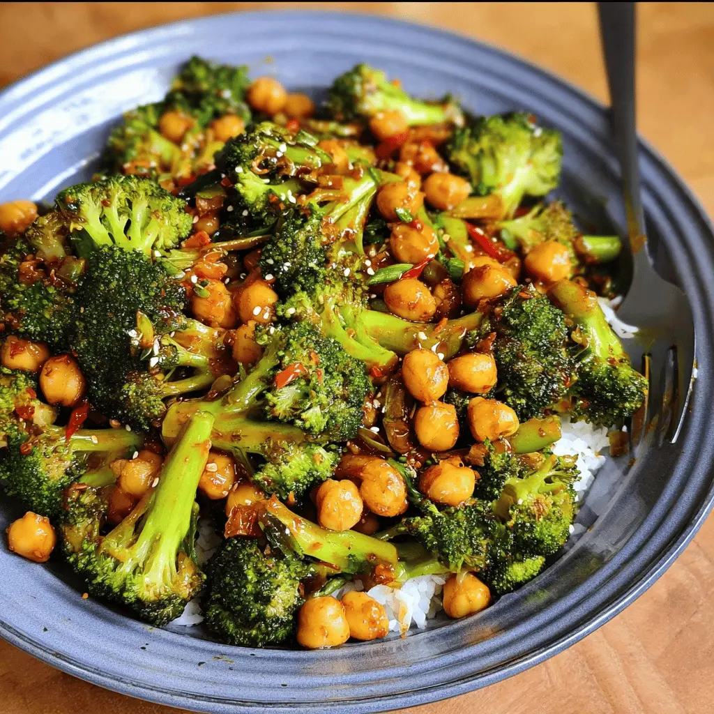 Easy Garlic Broccoli Chickpea Stir Fry