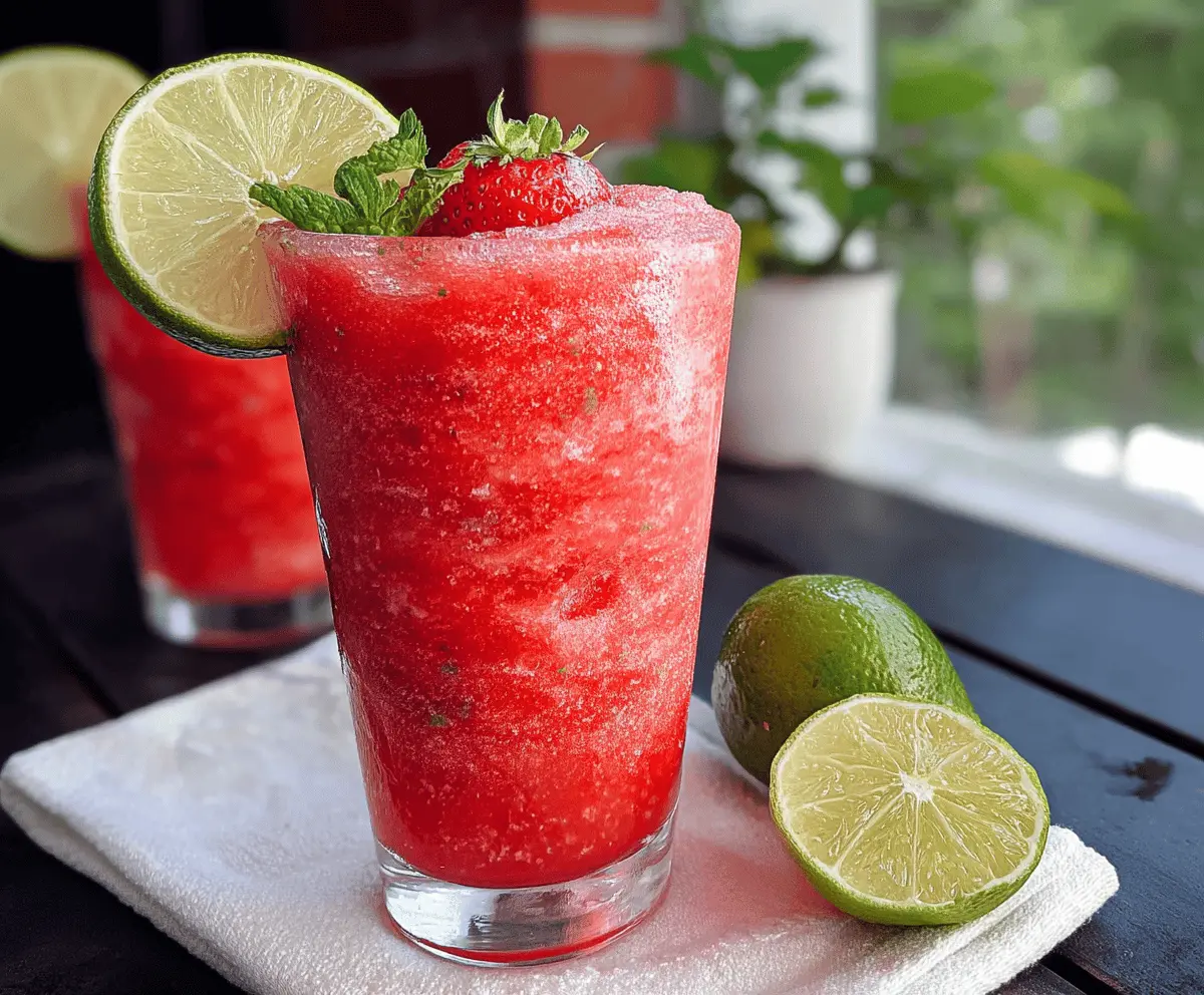 Easy Refreshing Strawberry Lime Slush Recipe