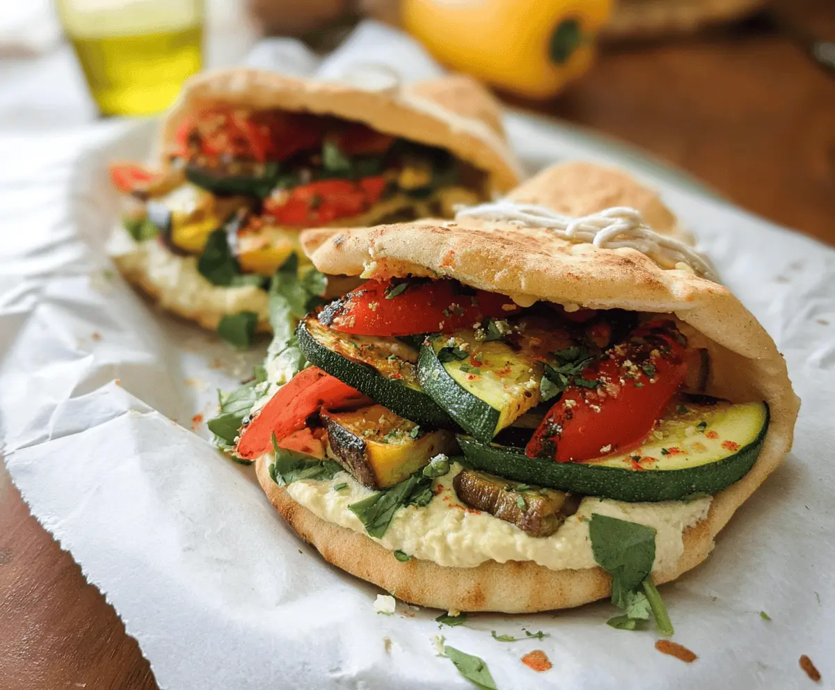 Easy Zucchini and Hummus Pita Sandwich Recipe