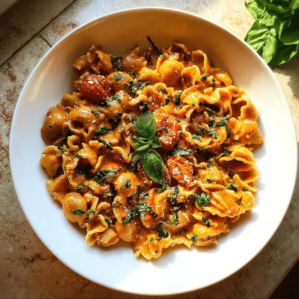 Easy Creamy Basil Tomato Pasta Recipe