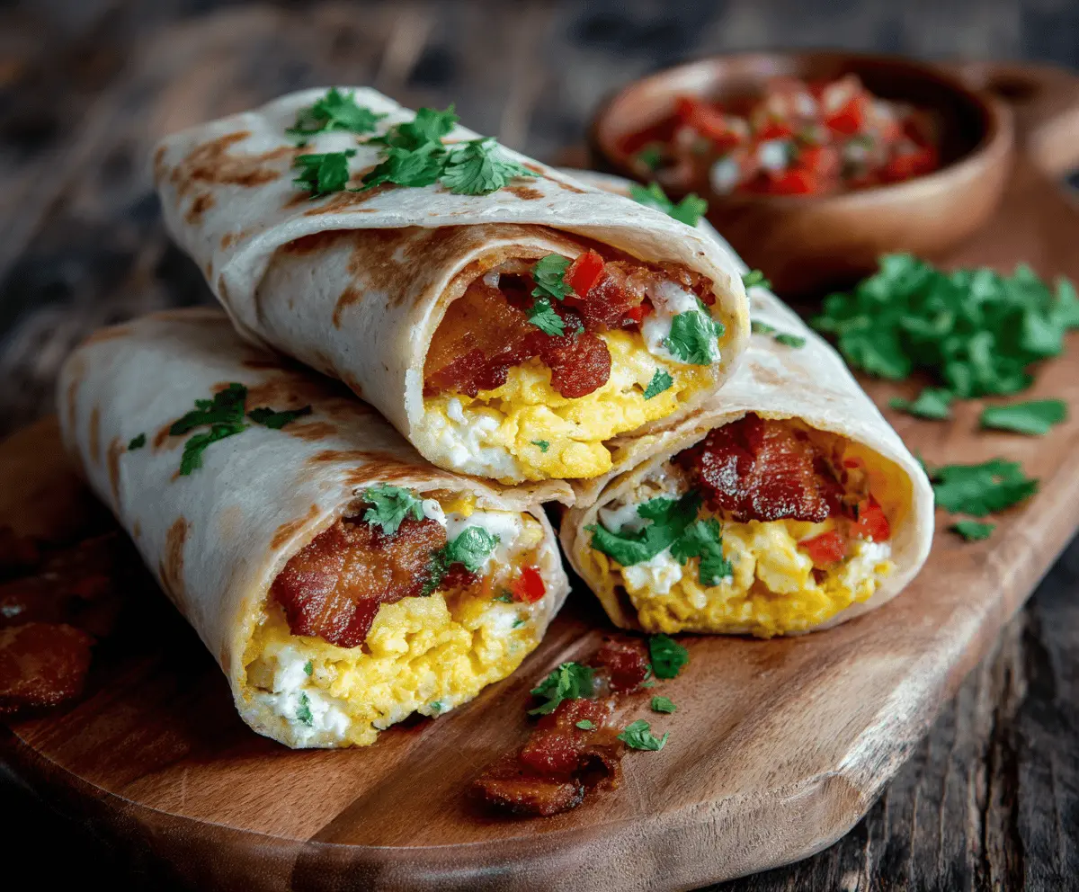 Bacon and Egg Breakfast Burritos