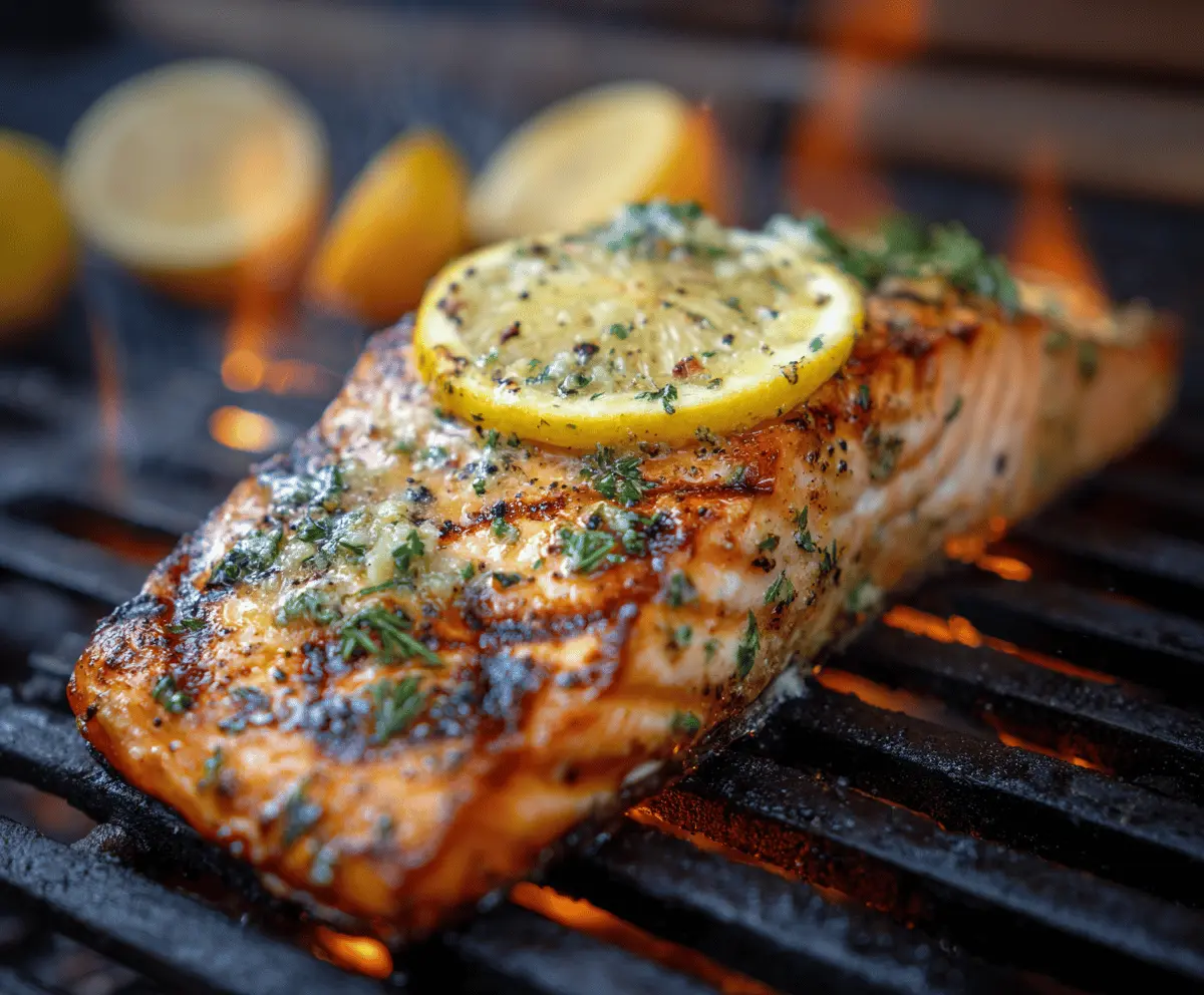 Grilled Salmon with Lemon Butter