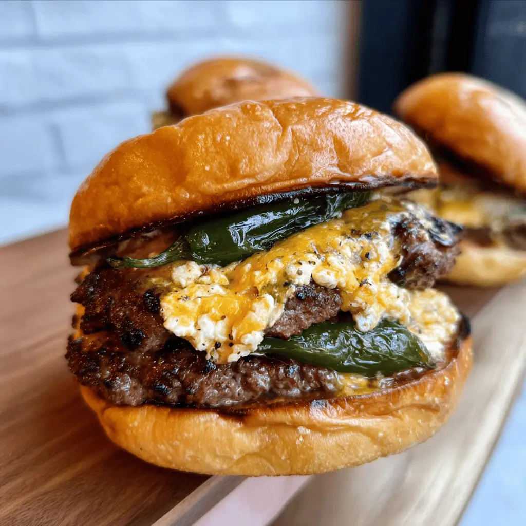 Cheesy Poblano Popper Burger Recipe