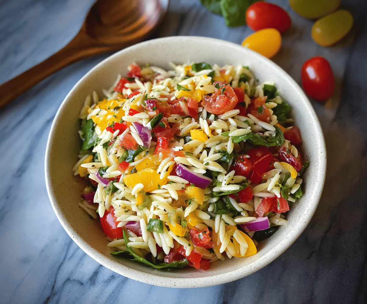 Healthy Rainbow Orzo Salad Recipe