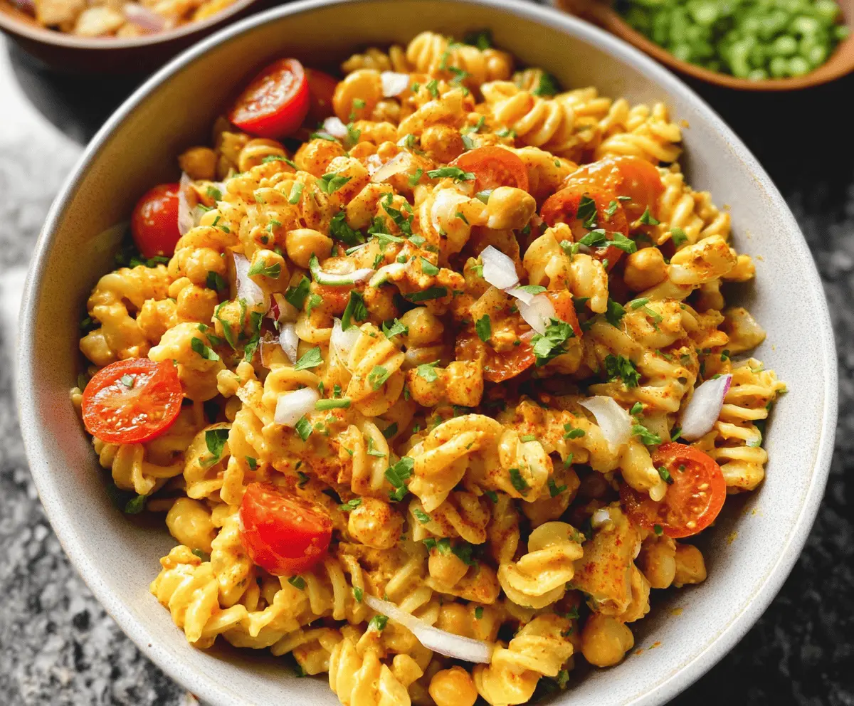 Easy Buffalo Chickpea Pasta Salad Recipe