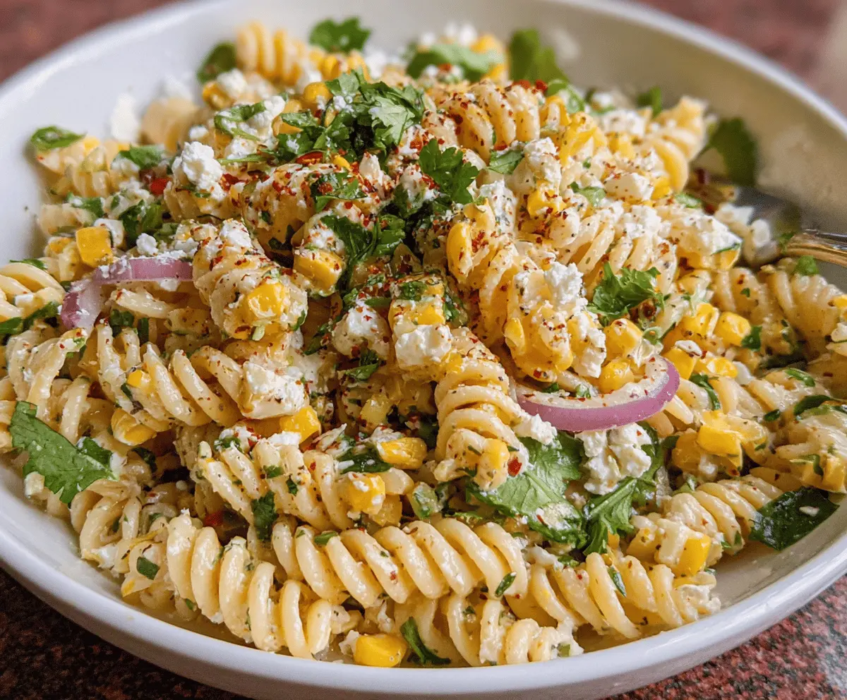 Creamy Mexican Street Corn Pasta Salad Recipe