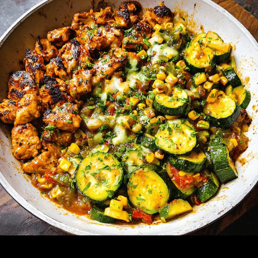 Easy Tex Mex Chicken and Zucchini Skillet