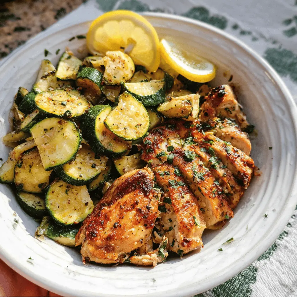 Easy Asado Chicken with Sauteed Lemon Zucchini