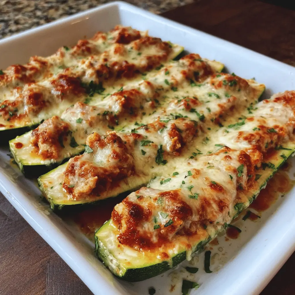 Easy Keto Chicken Parmesan Zucchini Boats