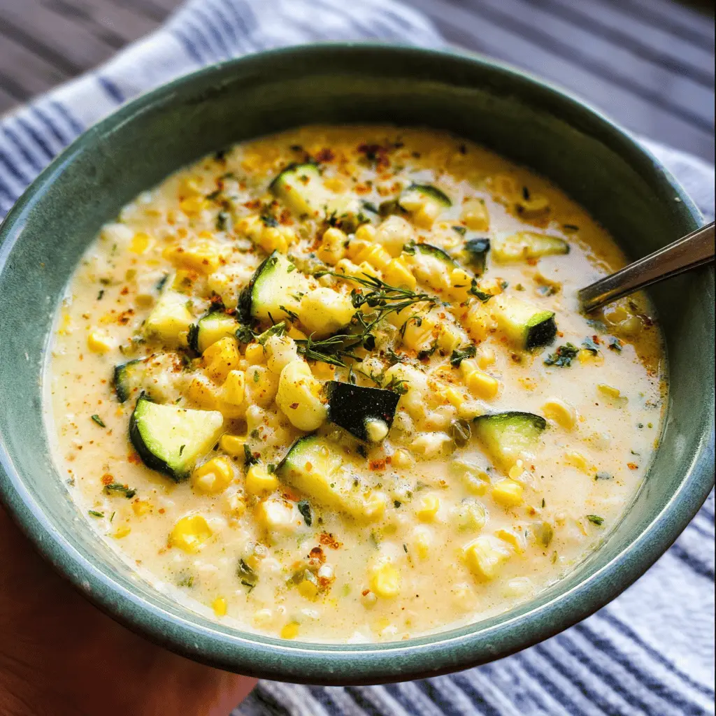 Creamy Summer Corn and Zucchini Chowder Recipe