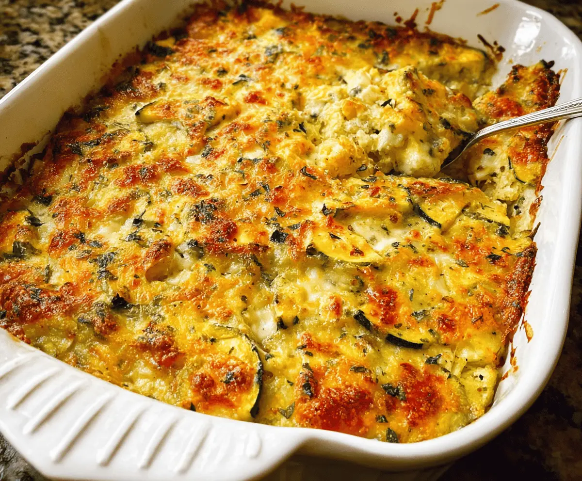 Easy Cheesy Zucchini Squash Casserole Recipe