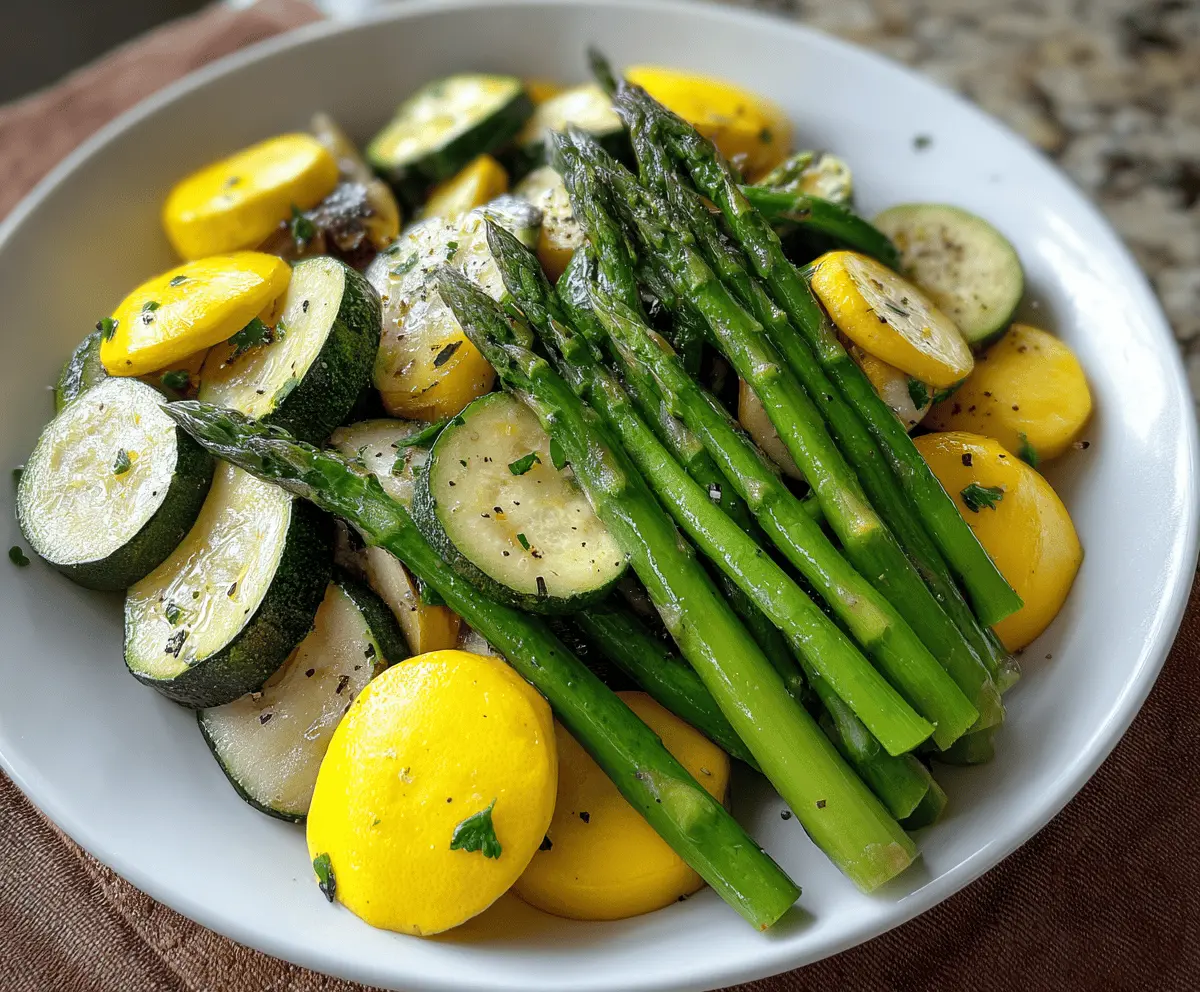 Flavorful Roasted Asparagus with Zucchini and Squash