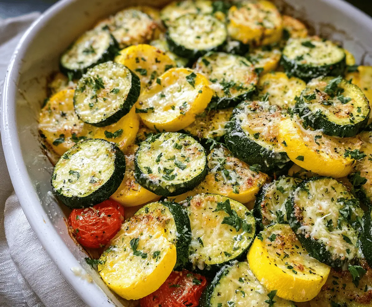 Easy Garlic Parmesan Zucchini and Squash Side Dish