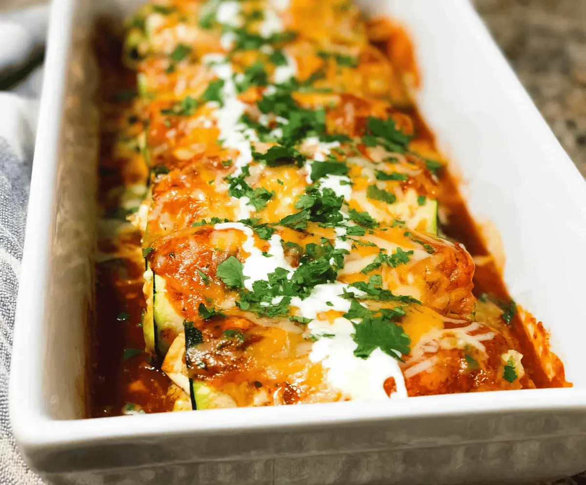 Keto Chicken Zucchini Enchiladas Low Carb Recipe