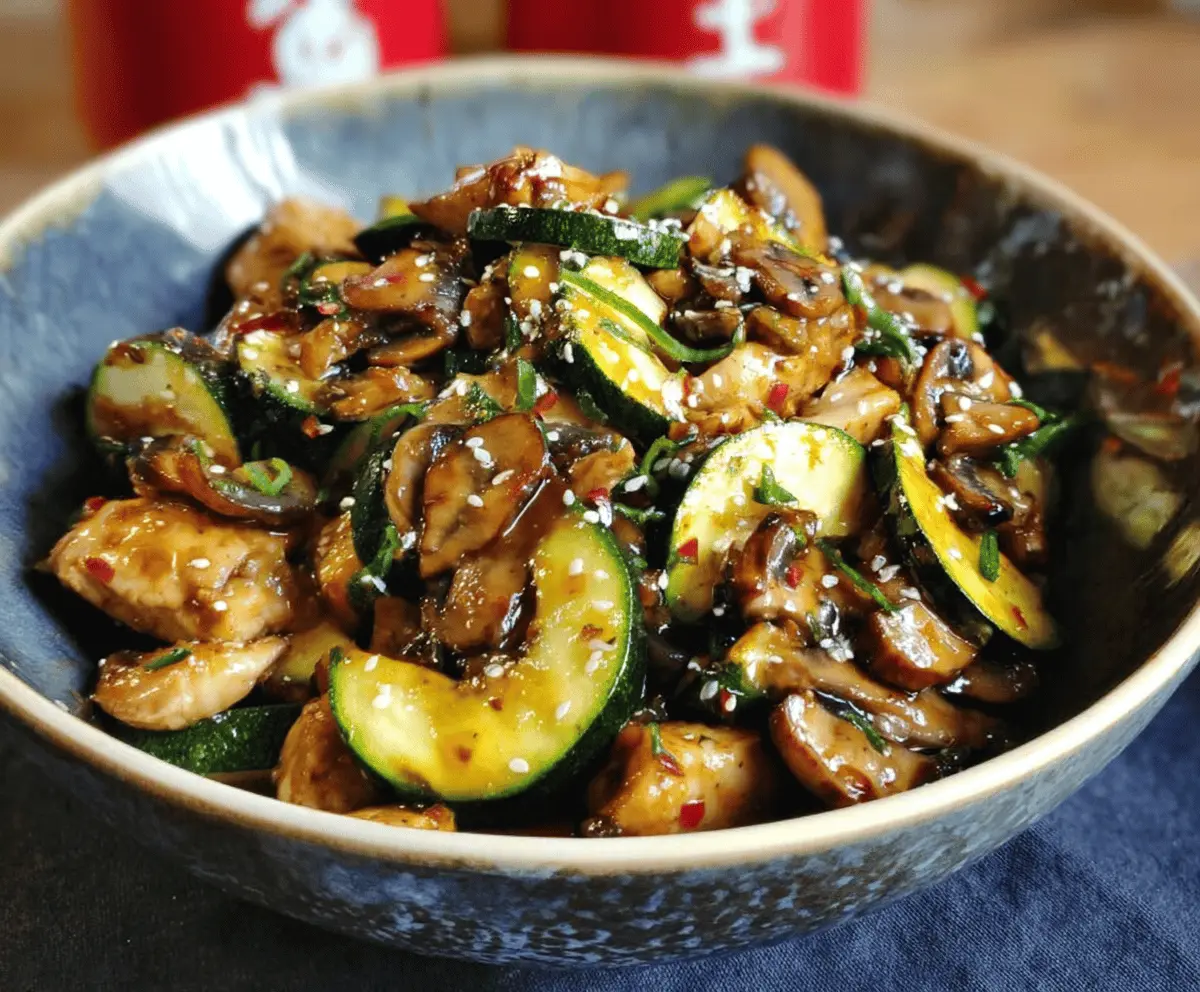 Easy Zucchini Mushroom Chicken Stir Fry Recipe