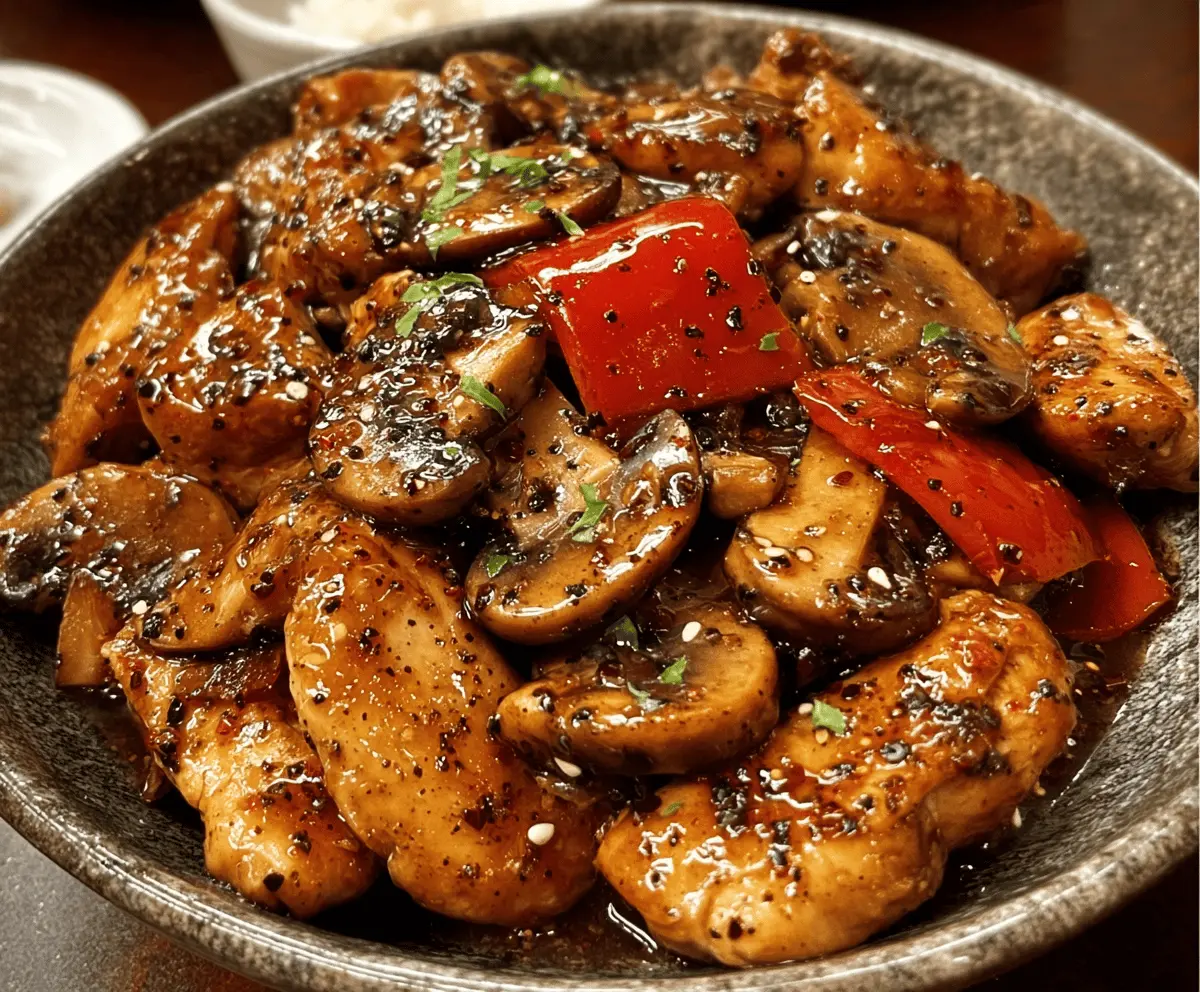 Easy Black Pepper Chicken with Mushrooms Recipe