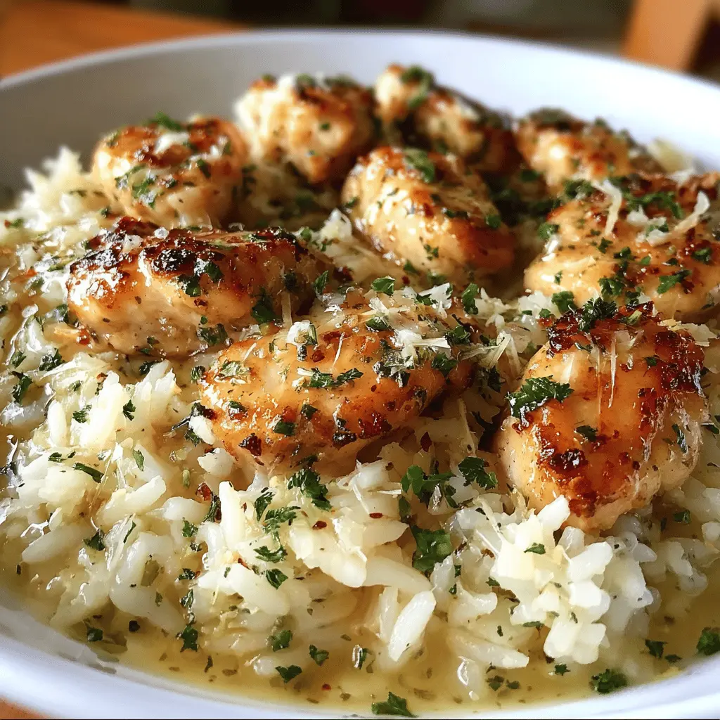Easy Chicken Scampi with Garlic Parmesan Rice