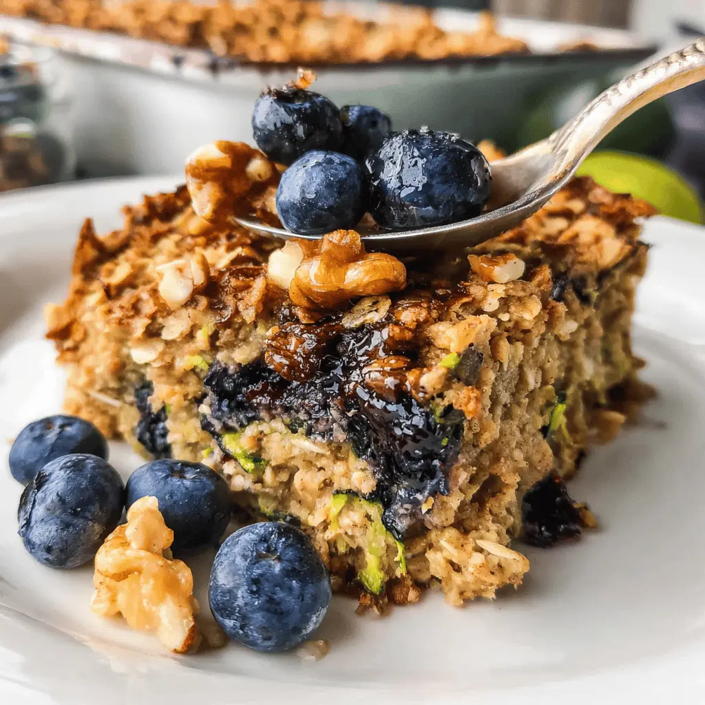 Healthy Zucchini Blueberry Baked Oatmeal Recipe