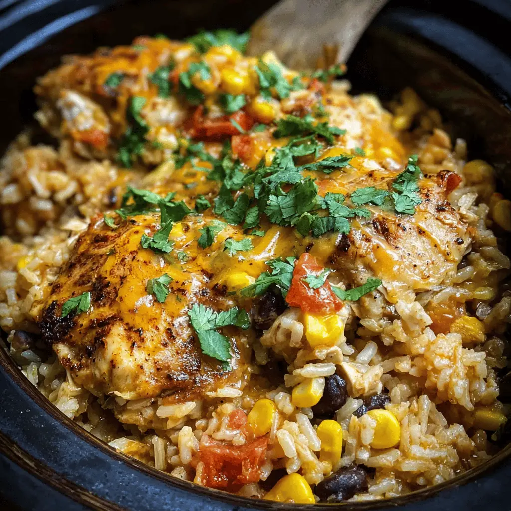 Easy Southwest Crock Pot Chicken and Rice Recipe