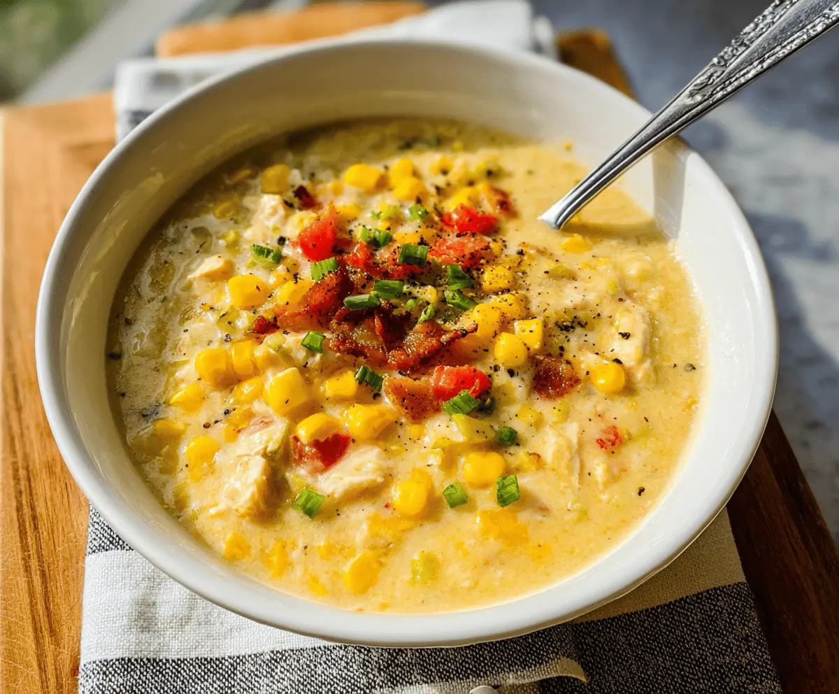 Easy Crockpot Chicken Corn Chowder Recipe