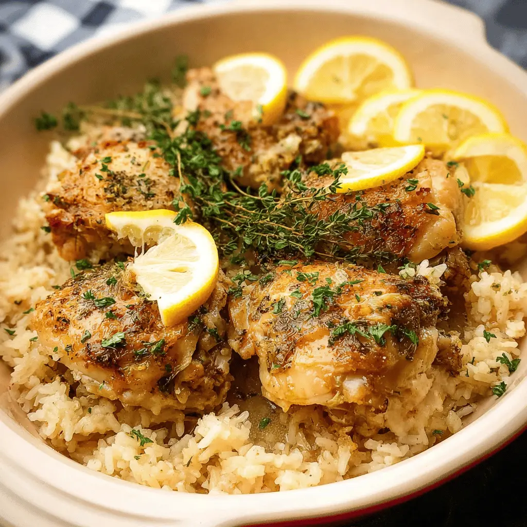 Easy Slow Cooker Lemon Herb Chicken and Rice Recipe