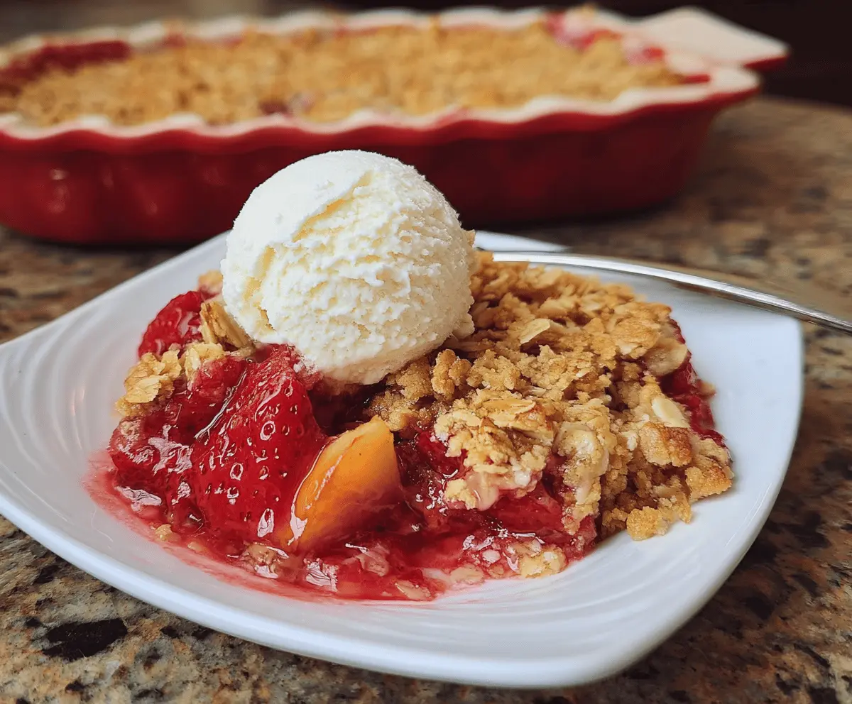 Easy Strawberry Peach Crisp Recipe