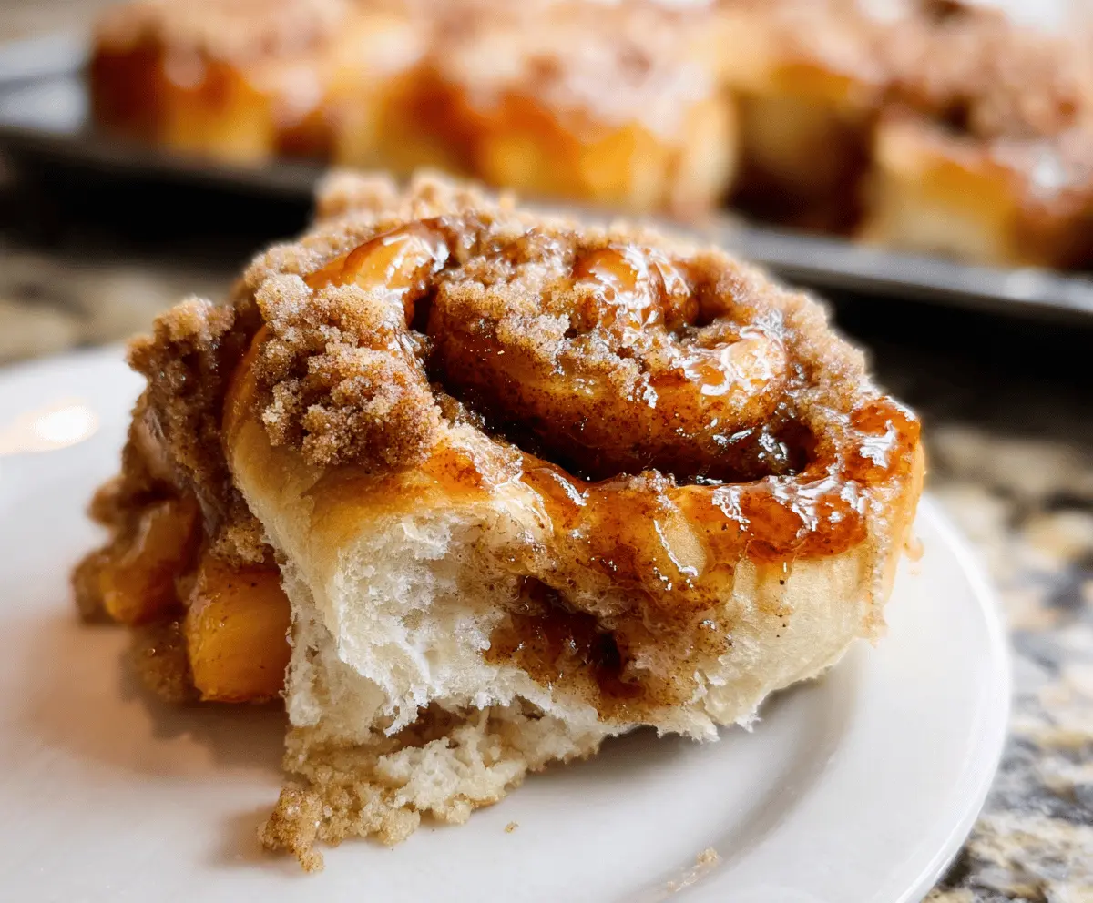 Easy Peach Cobbler Cinnamon Rolls Recipe