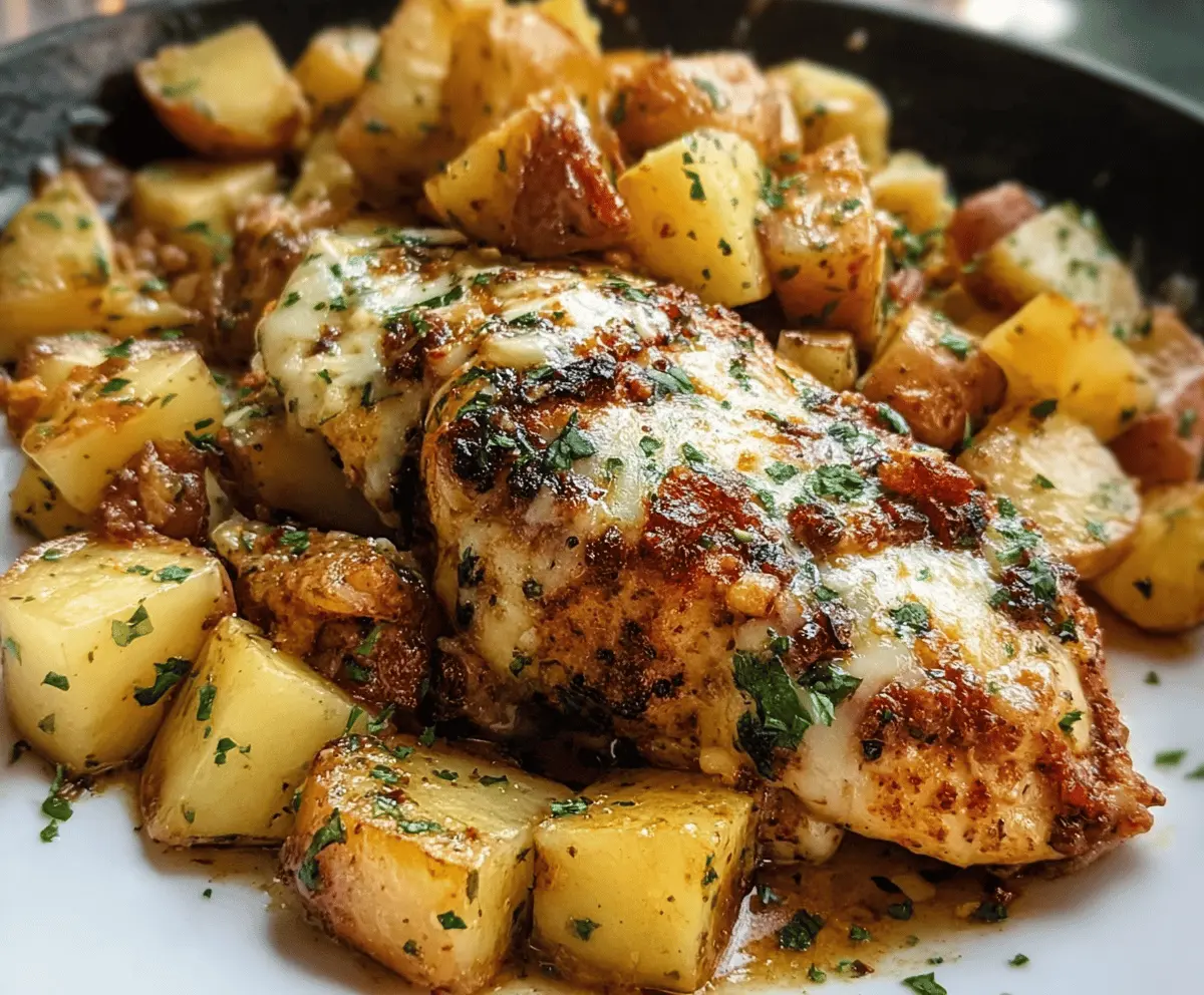 Easy Garlic Parmesan Chicken and Potatoes Bake