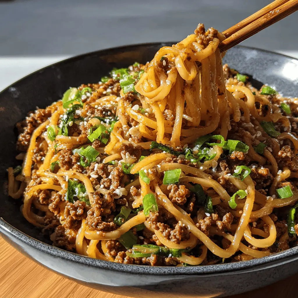 Easy Mongolian Ground Beef Noodles Recipe