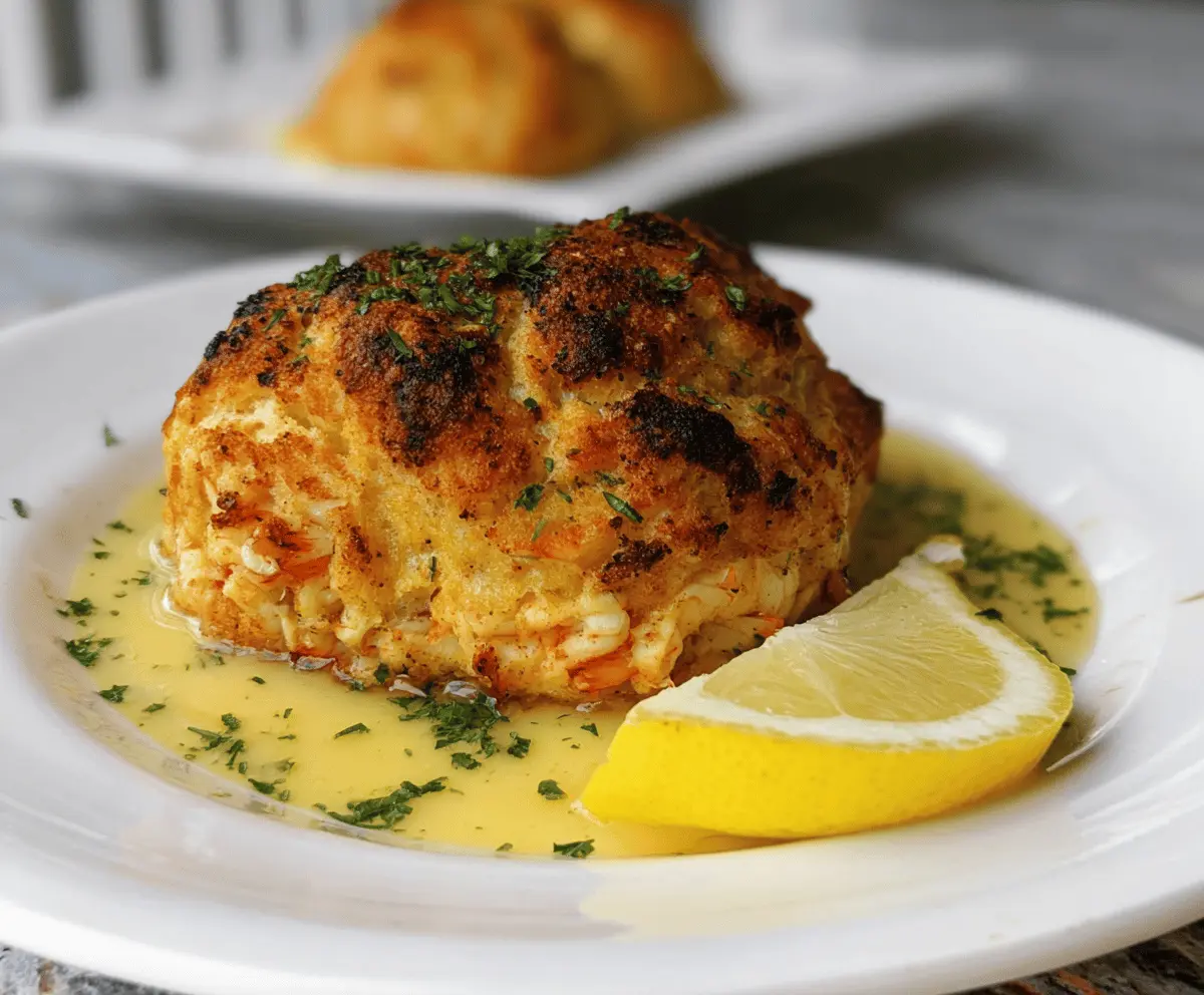 Crab Stuffed Cheddar Bay Biscuits with Lemon Butter Sauce